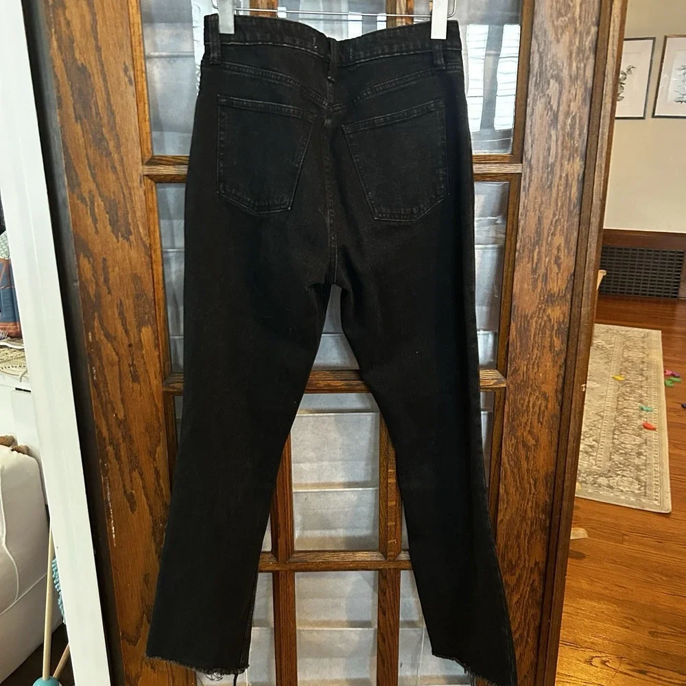 Abercrombie Fitch The‎ Skinny High Rise Black Jeans Ankle Slit Size 27 /4 - Picture 4 of 6